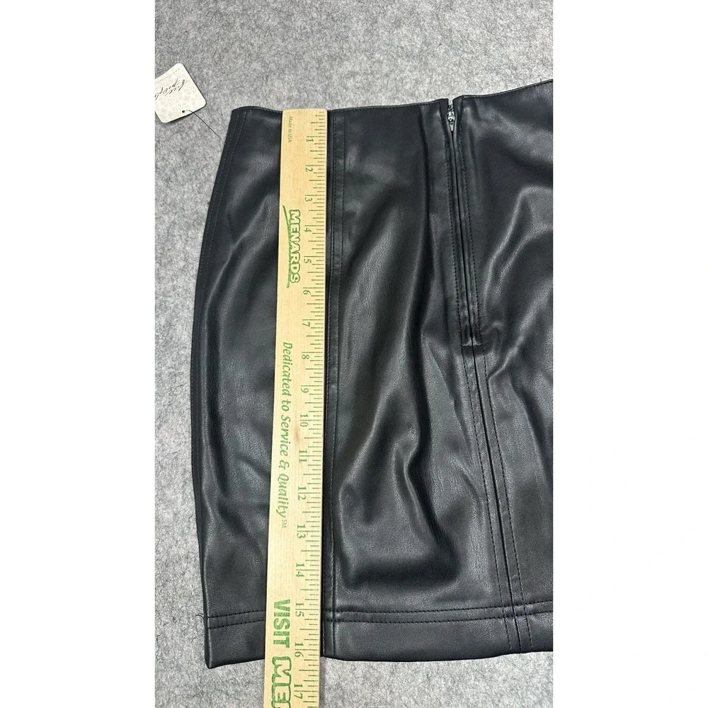 Free People Womens Faux Leather Mini Skirt Black Size 8 Lined Goth Grunge